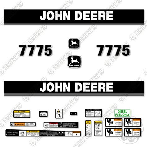 john deere 7775 skid steer decals|Fits John Deere 7775 Decal Kit Skid Steer – Equipment Decals.